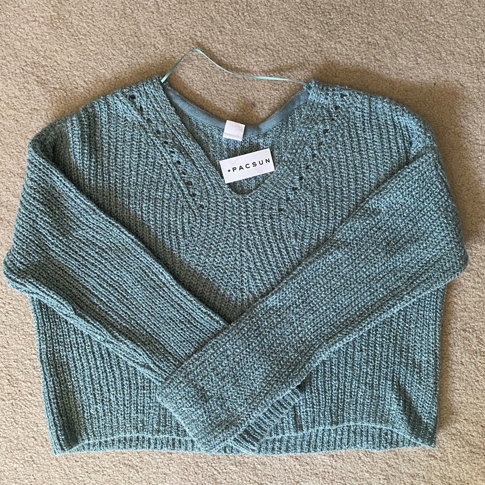 Teal knit sweater